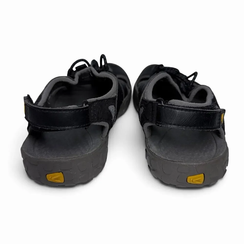 Keen Waterproof Sport Sandals Kids Sz 2 Black Gray Yellow Hiking Water Shoes